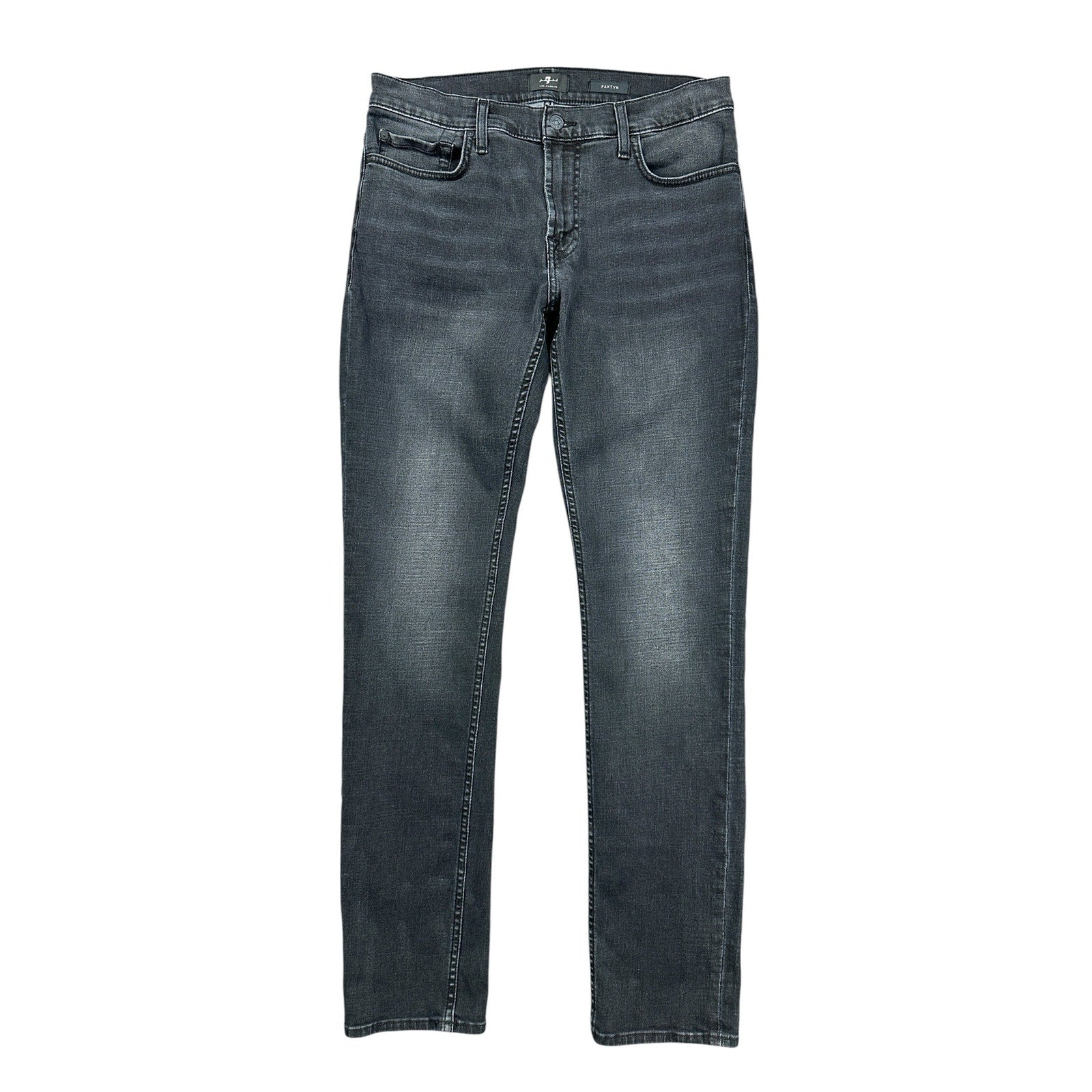 7 For All Mankind Paxtyn Skinny Jean in Black — Size 32 // Preowned