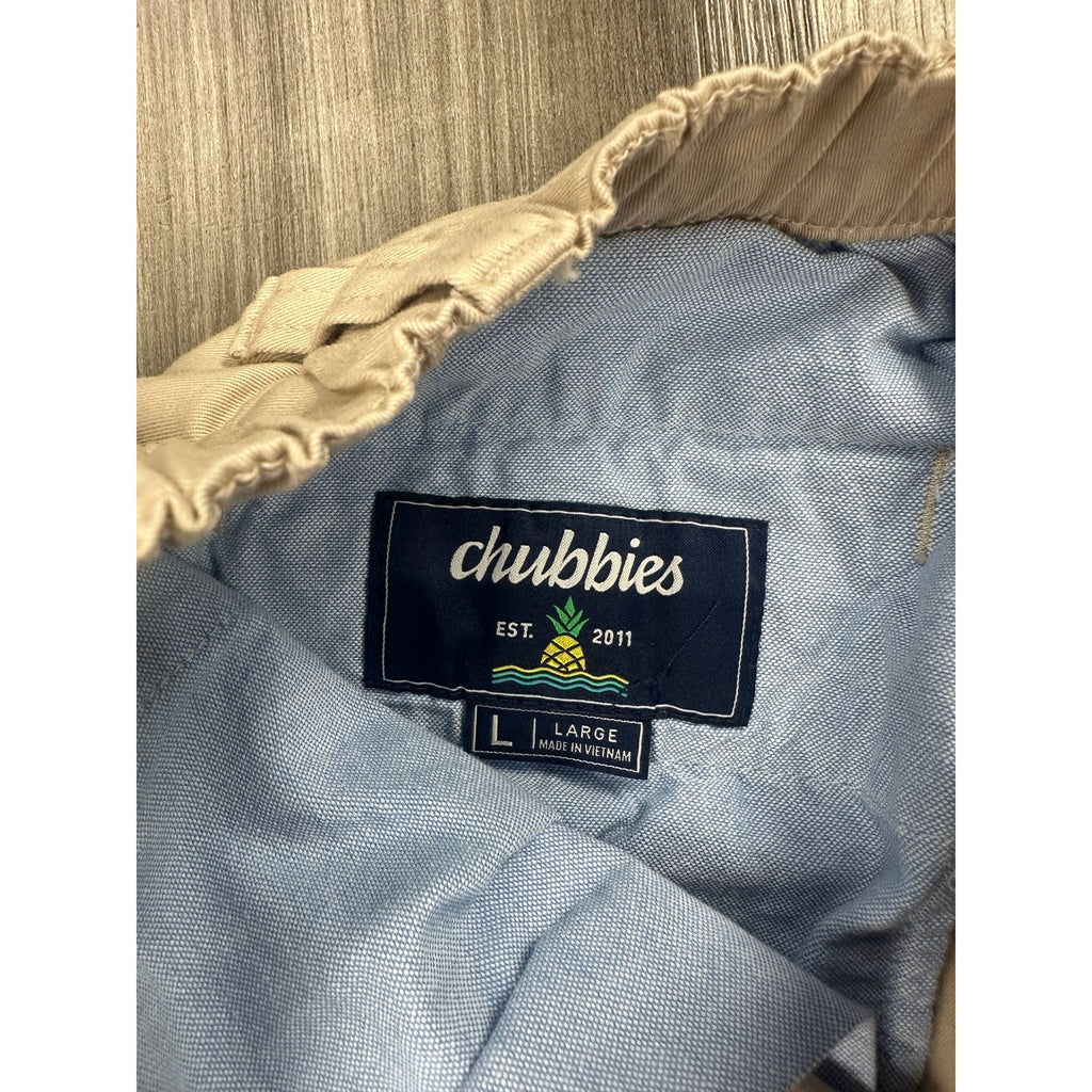 Chubbies Originals 5.5-Inch Elastic Waist Chino Shorts in Khaki — Size Large // Preowned