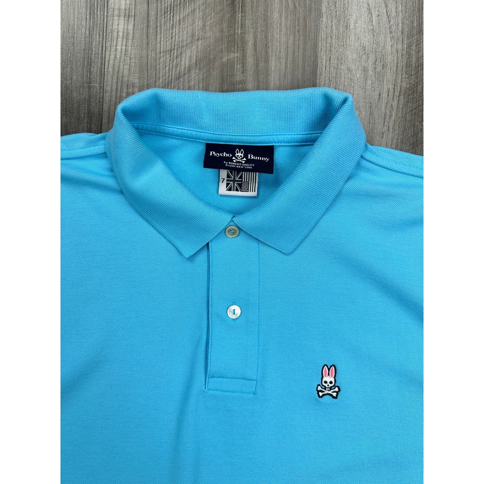 Psycho Bunny Classic Polo Shirt in Light Blue — Size 7 (XL) // Preowned