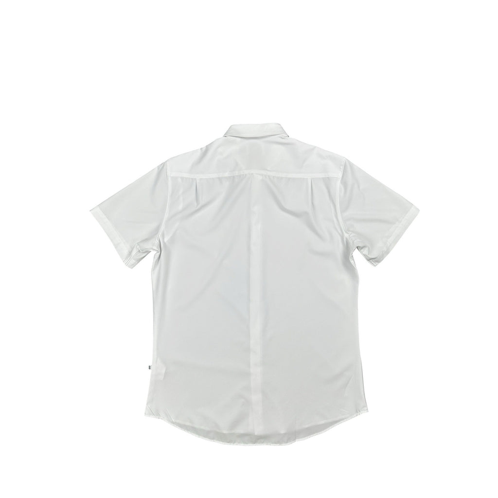 7 Diamonds Siena 4 Way Stretch Woven Short Sleeve Shirt in White — Size Medium