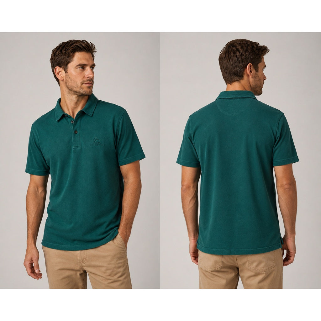 Filson x Ducks Unlimited Salt Marsh Mesh Knit Polo in Salt Marsh Green — Size Small // Preowned