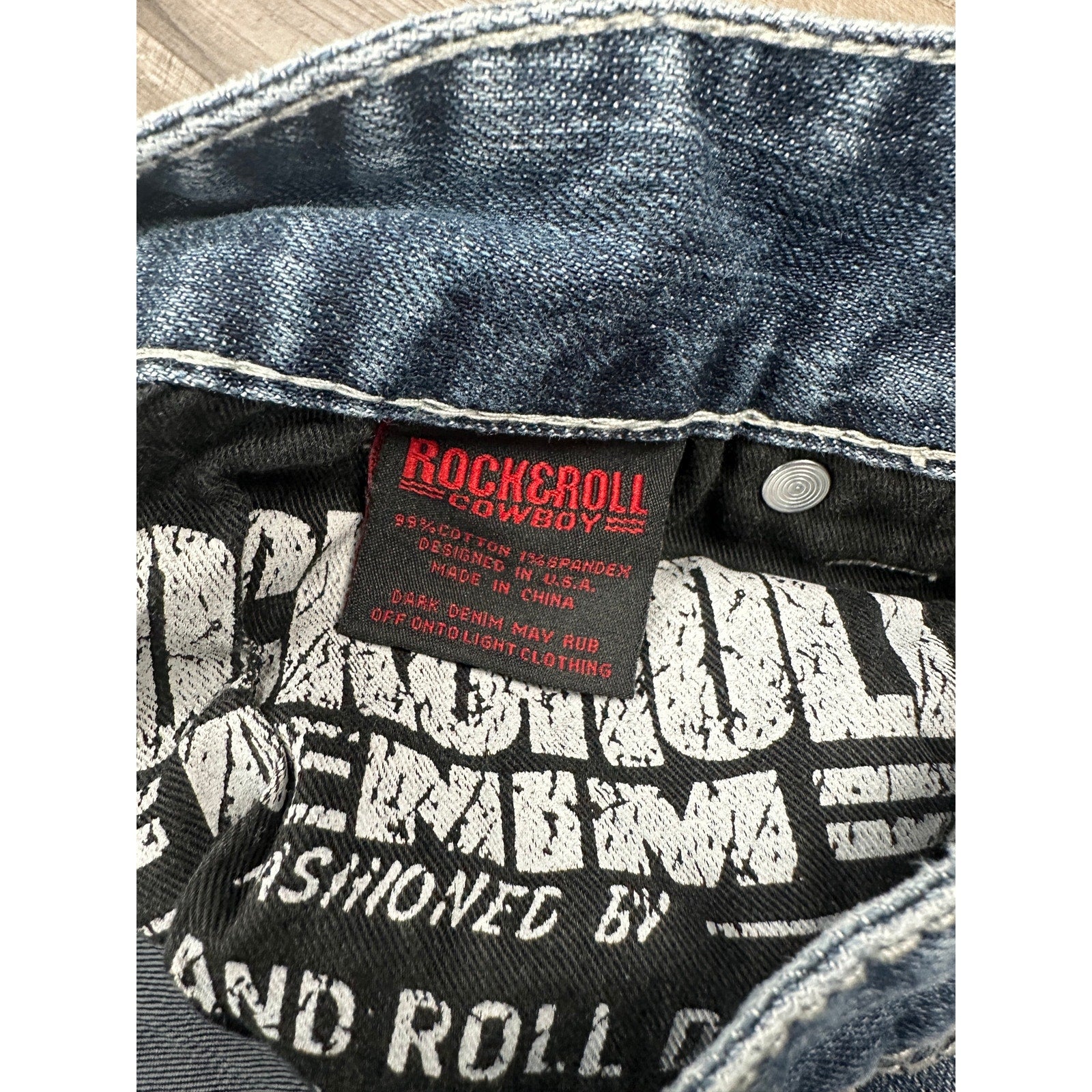 Rock & Roll Denim Double Barrel Relaxed Straight Leg Jean in Blue — Size 29x32 // Preowned