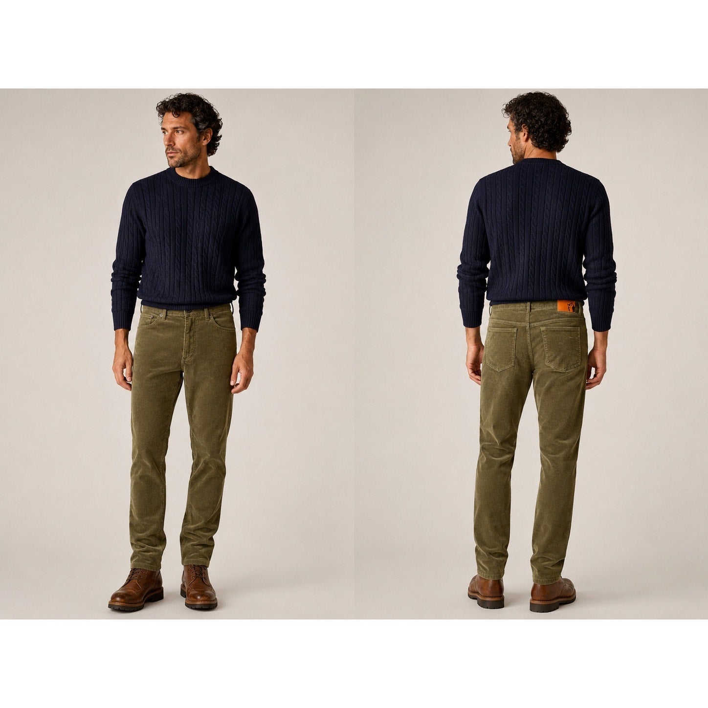 Grayers Burlington Stretch Corduroy Five Pocket Pants in Dusty Olive — Size 34x32