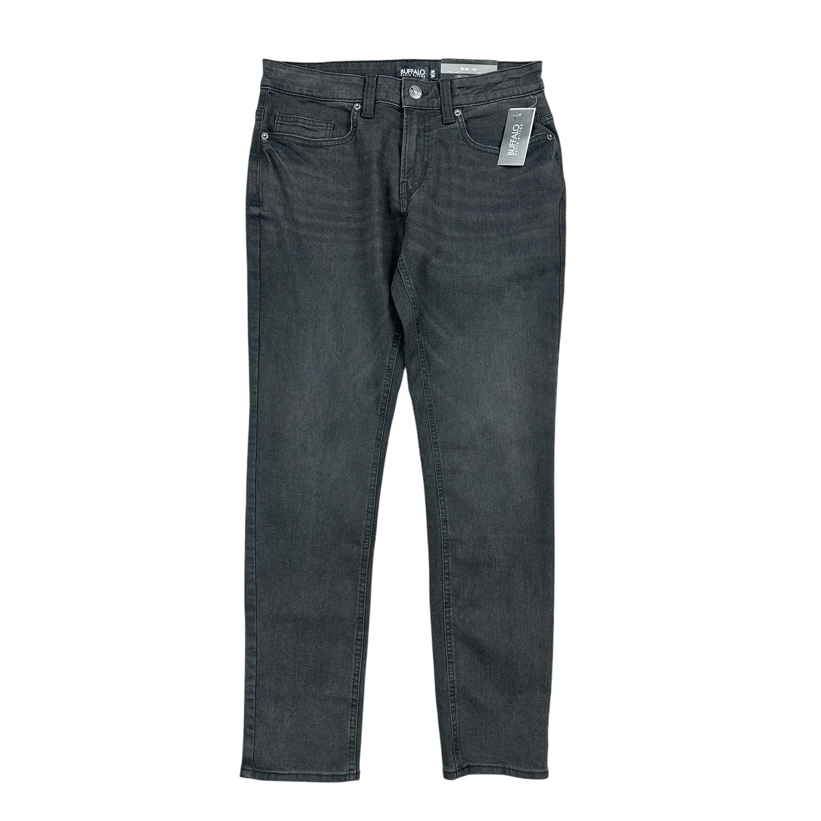 Buffalo David Bitton Ash Slim Stretch Jeans in Black Sanded — Size 30x30