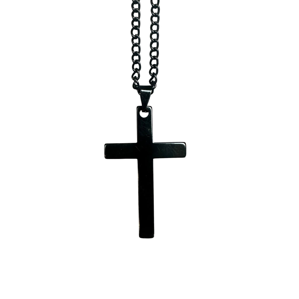 Andrew Christian Cross Necklace in Black — One Size