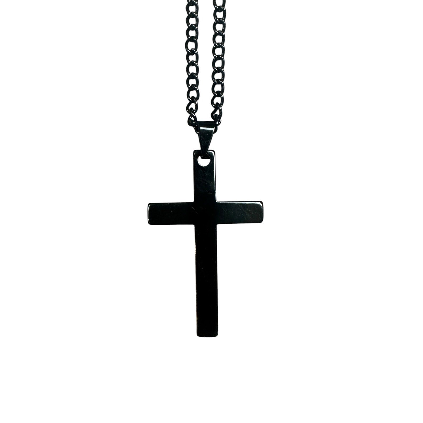 Andrew Christian Cross Necklace in Black — One Size