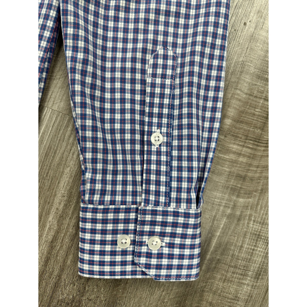 Mizzen+Main Leeward Collection Performance Plaid Trim Fit Long Sleeve Shirt — Size XL // Preowned