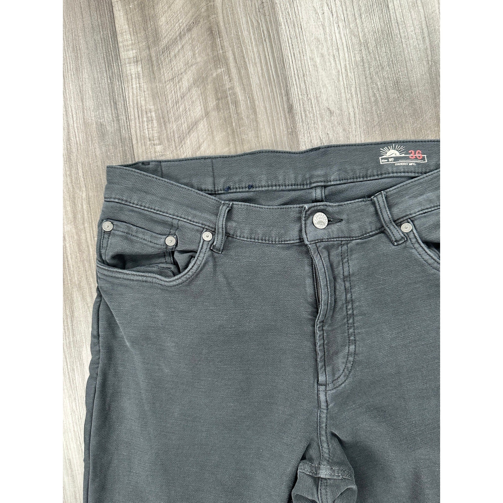 Faherty Stretch Terry 5 Pocket Pants in Onyx Black — Size 36 // Preowned
