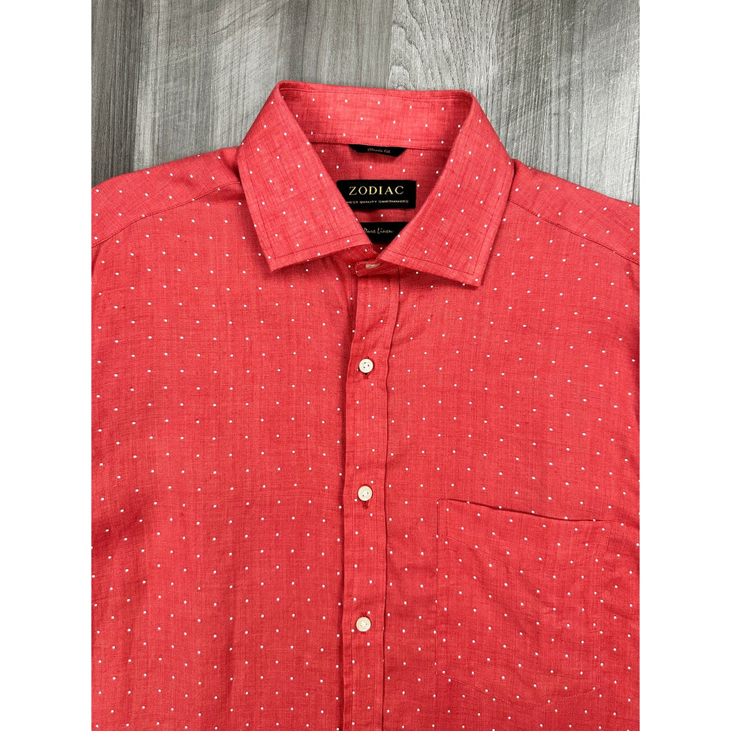 Zodiac Praiano Pure Linen Classic Fit Long Sleeve Shirt — Size 40/15.75 (Medium) // Preowned