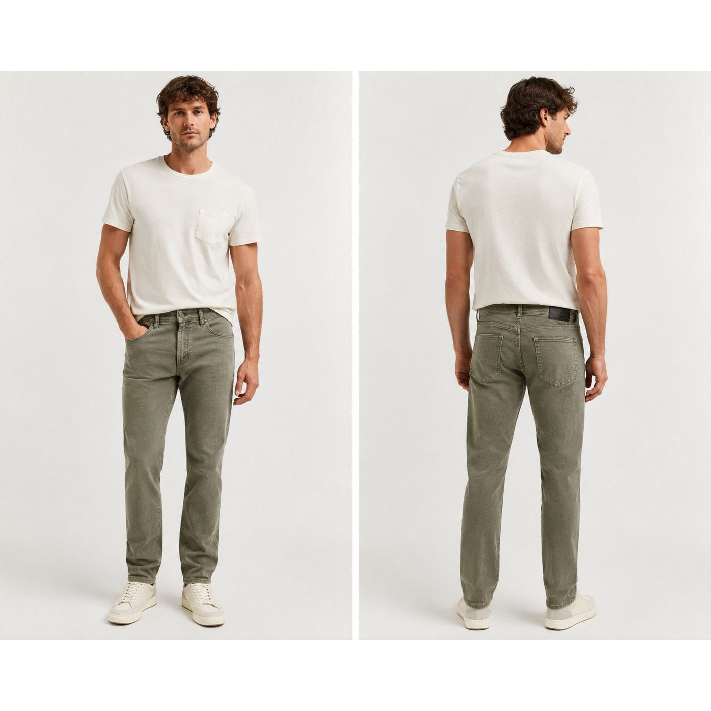 Liverpool Los Angeles Regent Relaxed Straight Stretch Jean in Pewter Green — Size 32x34