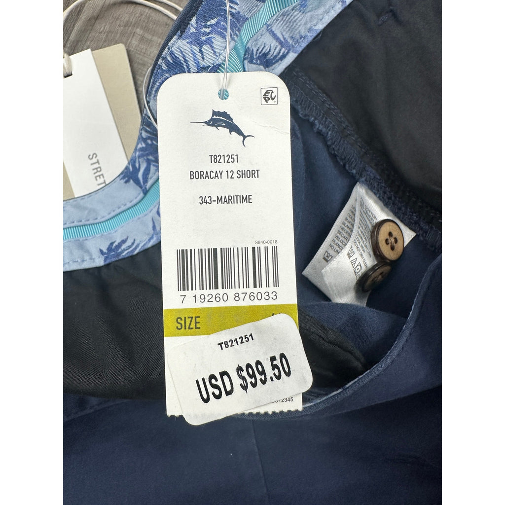 Tommy Bahama Boracay 12" Stretch Chino Shorts in Maritime Navy — Size 44
