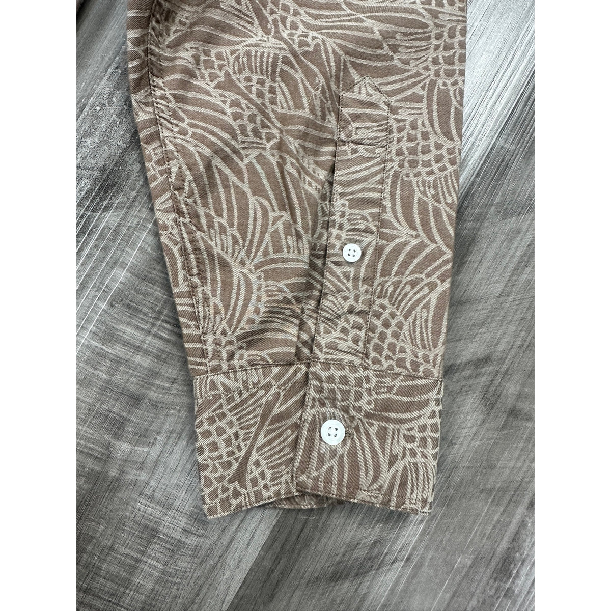 Billy Reid Melange Heron Swarm Standard Fit Long Sleeve Button Down Shirt — Size Large // Preowned