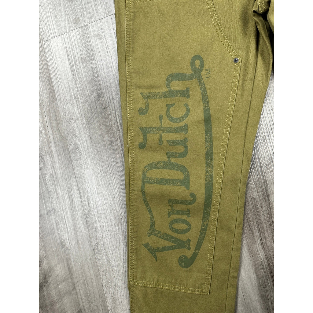 Von Dutch Straight Double-Knee Carpenter Pant in Sphagnum Green — Size 32
