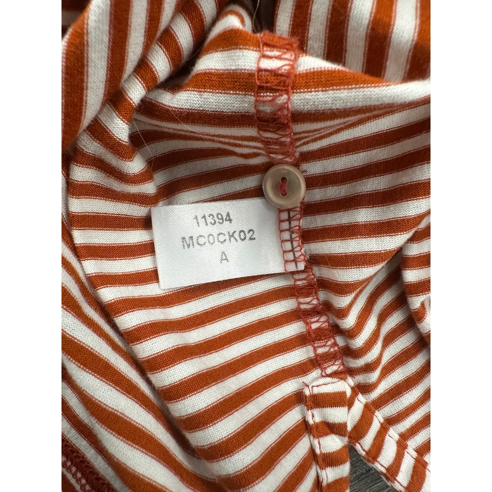 Peter Millar Texas Longhorns Striped Cotton Golf Polo in Burnt Orange, White — Size XL // Preowned