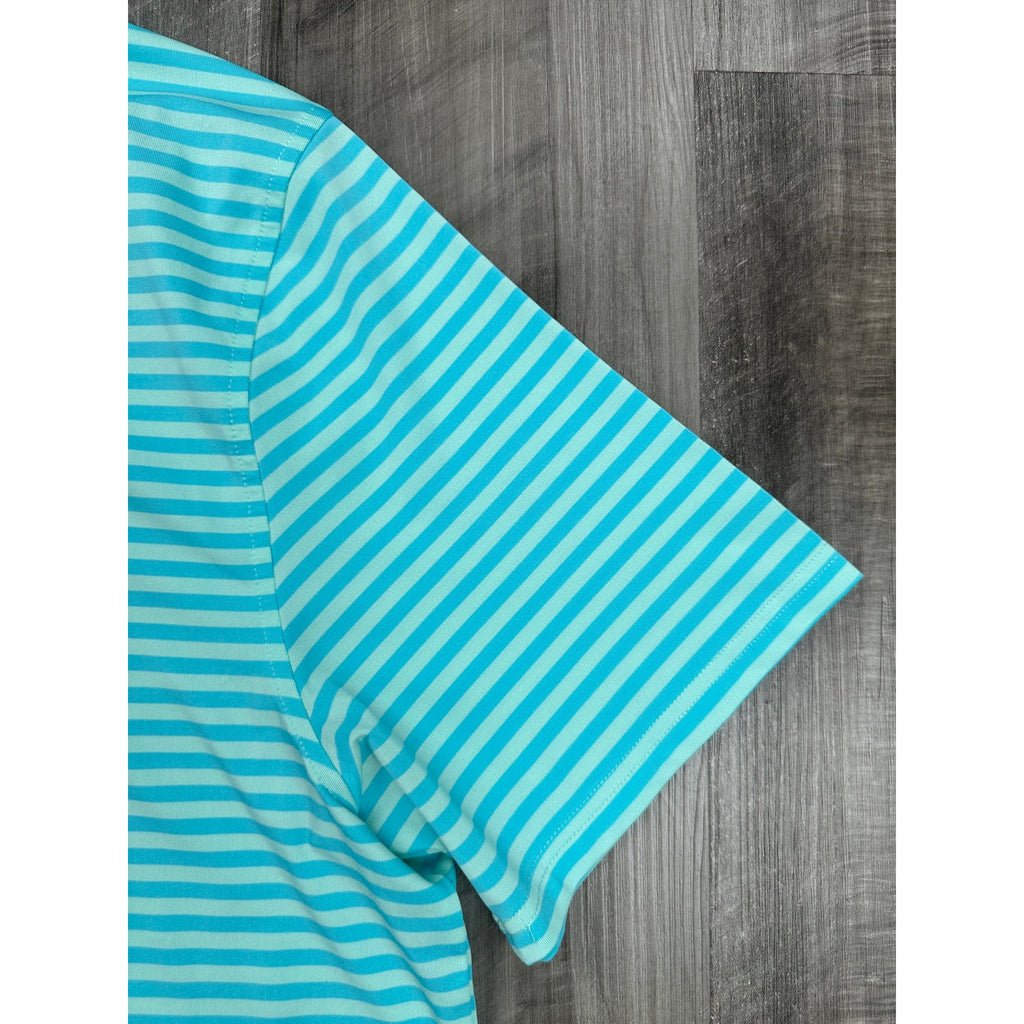 Southern Tide Driver Performance Stretch Striped Polo in Sea Blue — Size 2XL // Preowned