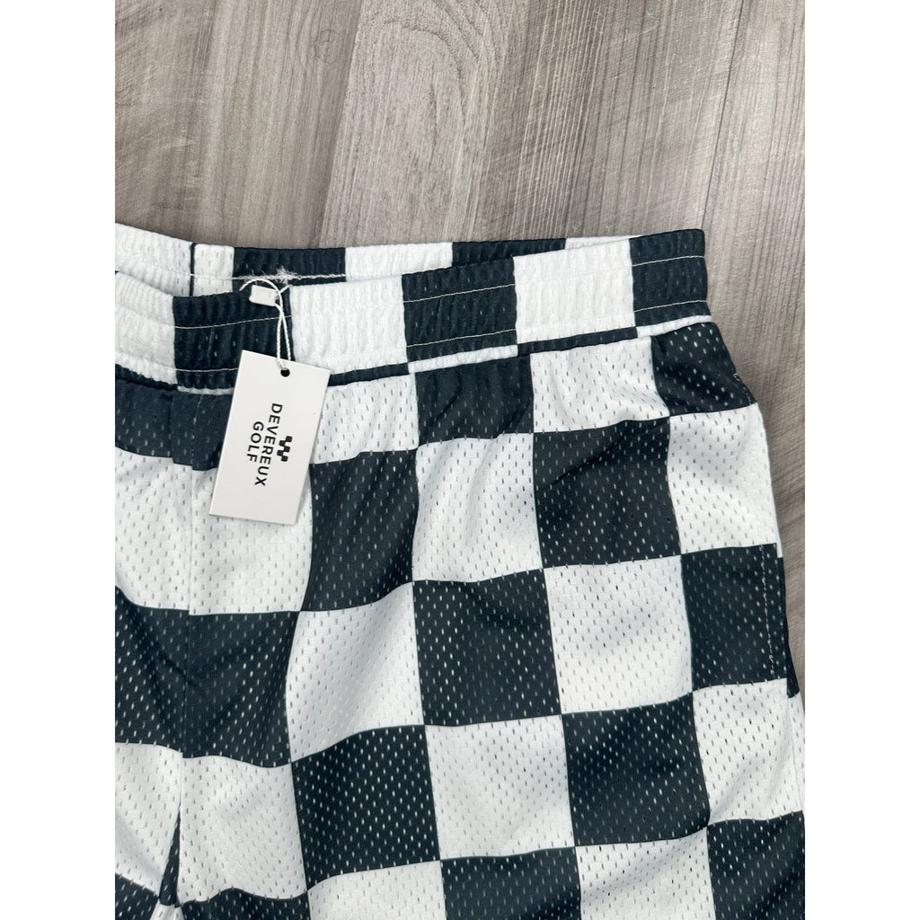 Devereux Golf Checkered Mesh Athletic Shorts — Size XL