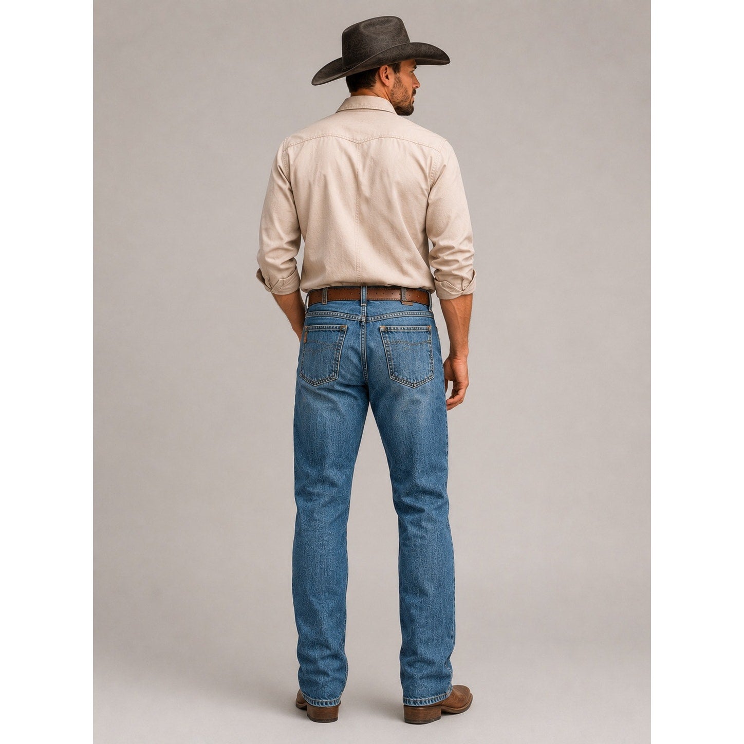 Cinch Bronze Label Slim Fit Tapered Jean in Medium Stonewash — 36x34