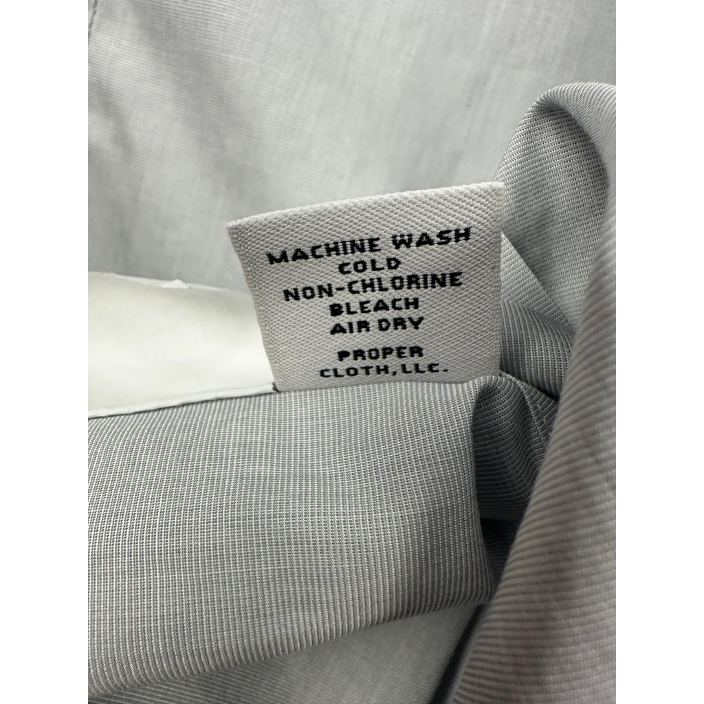 Proper Cloth Poplin Broadcloth Long Sleeve Button Down Shirt — Size 16 (Large) // Preowned