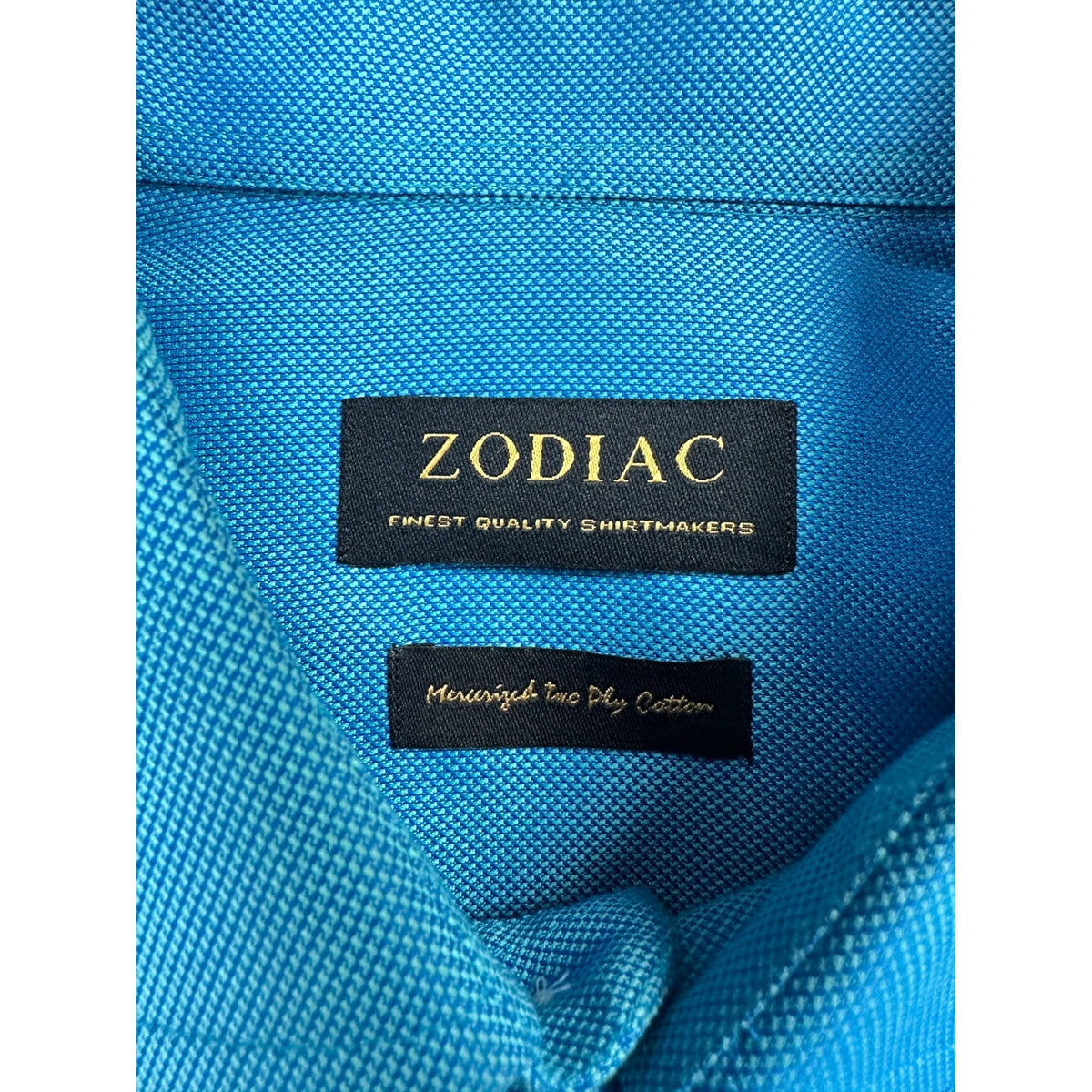 Zodiac Birds Eye Updated Fit Mercerized Two-Ply Cotton Long Sleeve Shirt — Size 40/15.75 (Medium) // Preowned