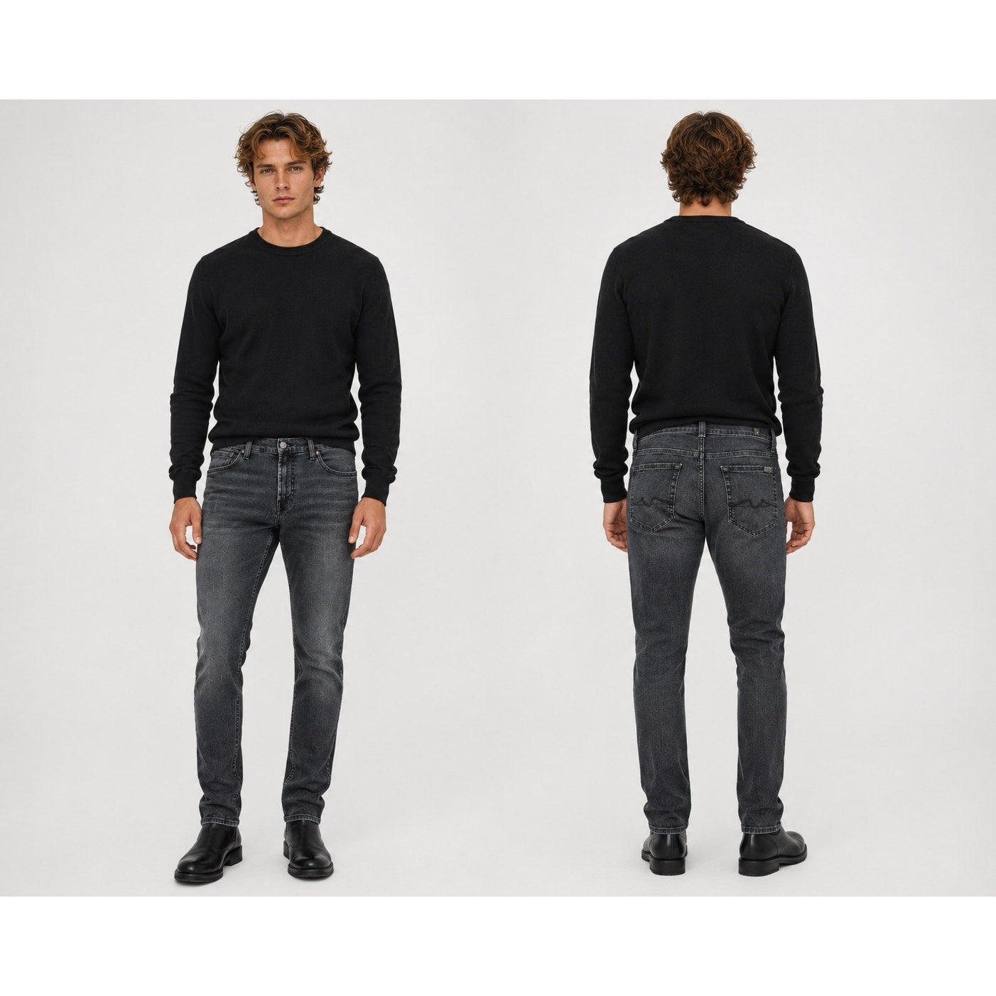 7 For All Mankind Paxtyn Skinny Jean in Black — Size 32 // Preowned