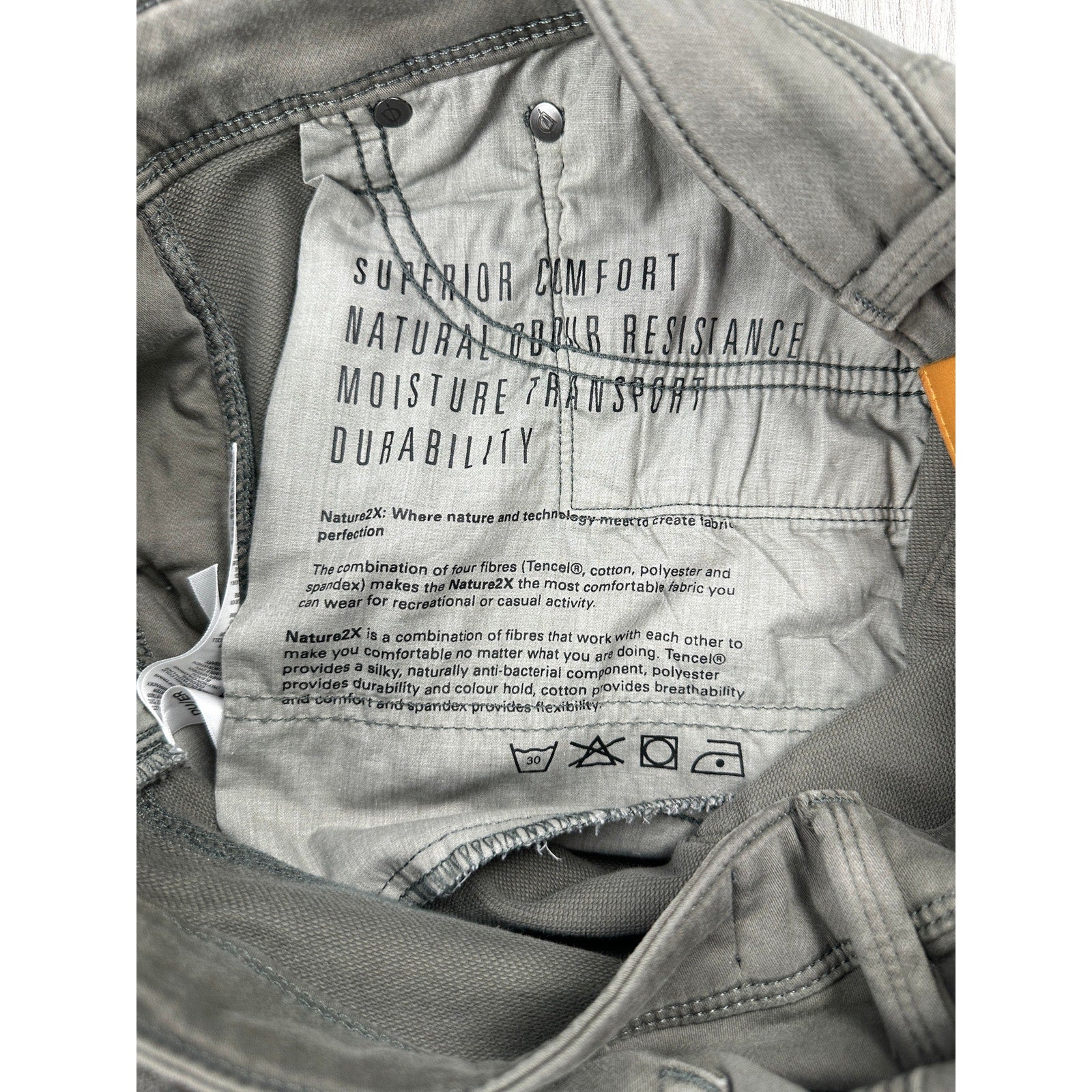DU/ER N2X Slim Fit No Sweat Stretch Chino Pants in Light Fern — Size 32x30 // Preowned