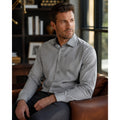 Eton Twill Weave Wrinkle Free Long Sleeve Button Down in Gray, Black — Size 16/41 (Large) // Preowned
