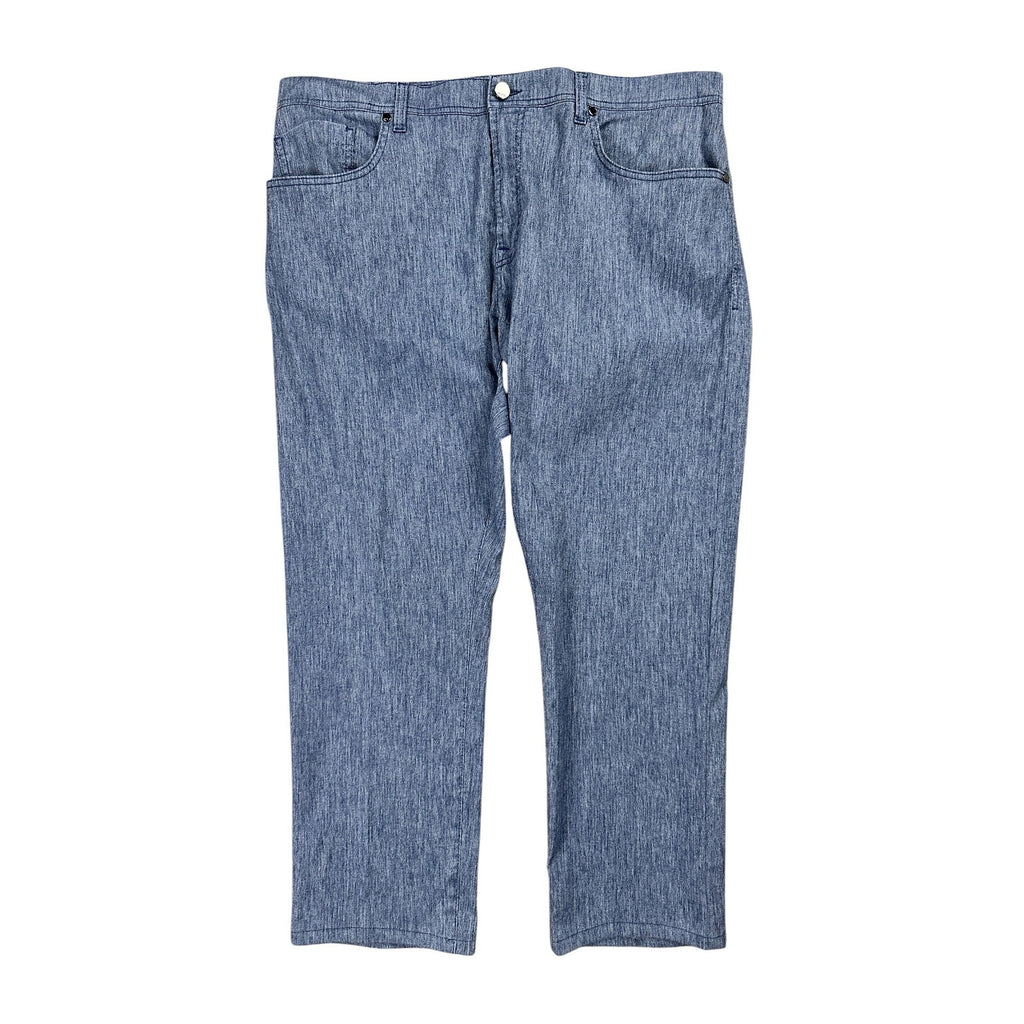 Cesare Attolini Chambray Linen Blend Pants in Blue — Size 42 // Preowned