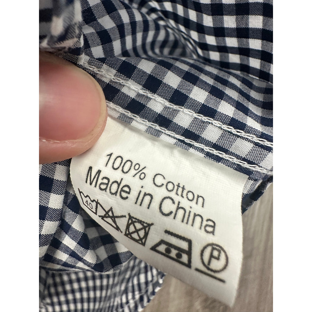 Texas Standard Gingham Checkered Long Sleeve Button Down — Size Medium // Preowned