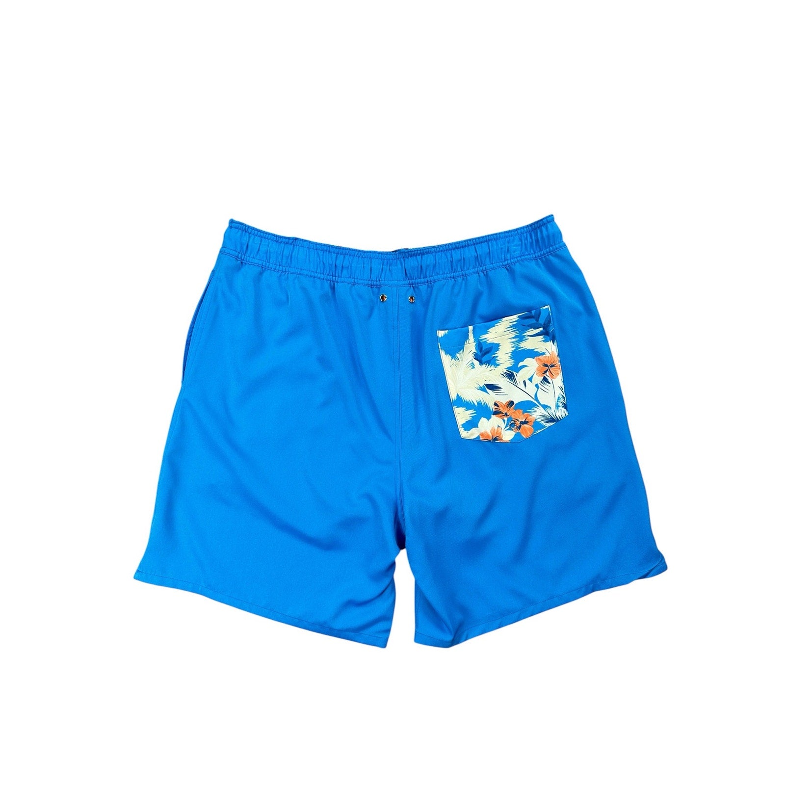 Robert Graham Tropical Hawaiian Pocket Swim Trunks Azure — Size XL