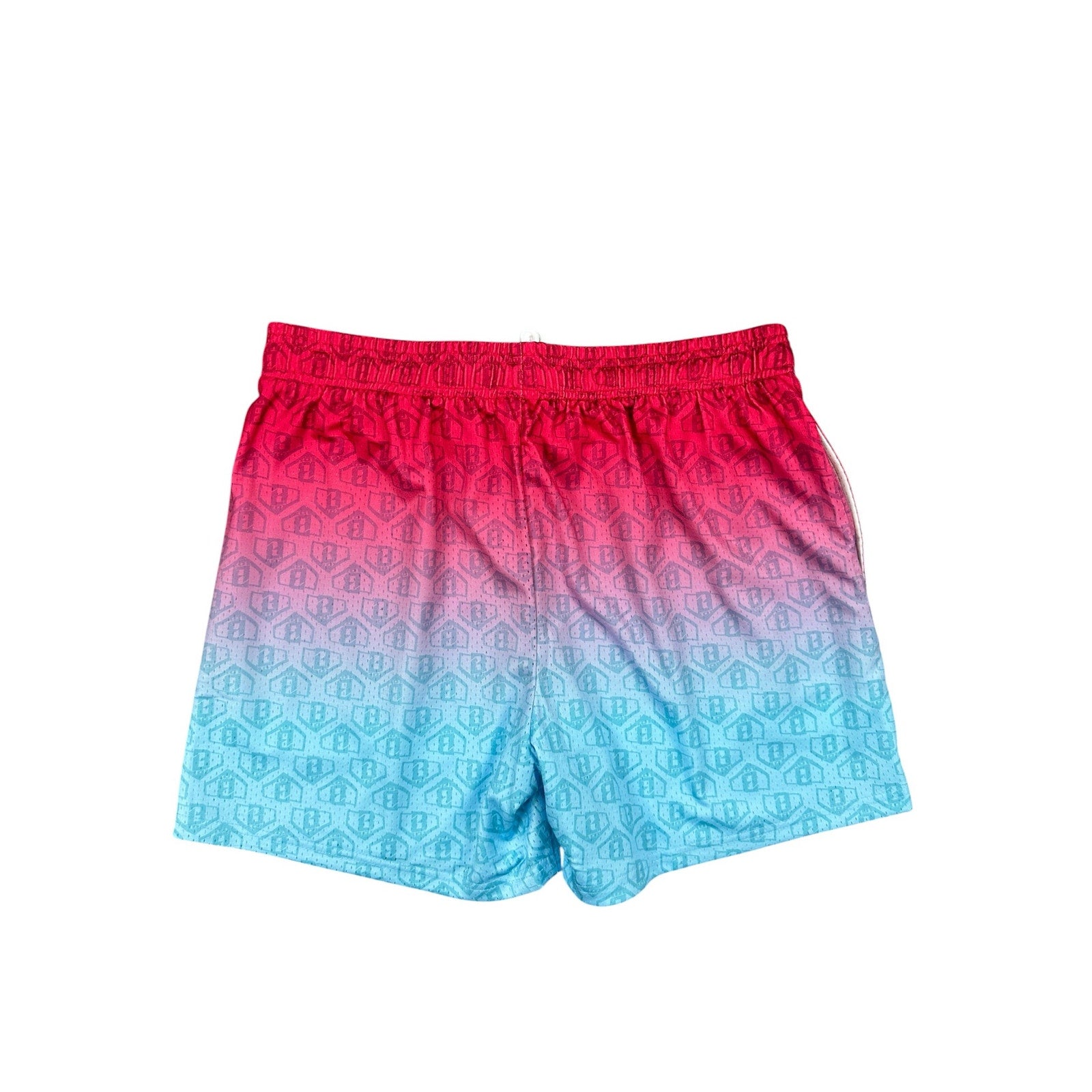 Baseball Lifestyle 101 Gradient Mesh Athletic Shorts in Cotton Candy — Size Medium