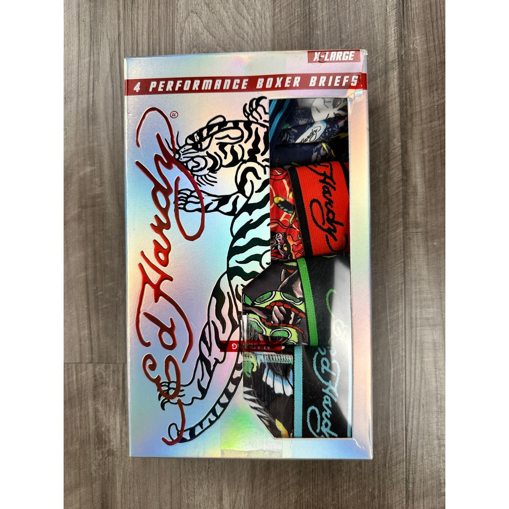 Ed Hardy Performance Boxer Briefs 4-Pack — Size Large
