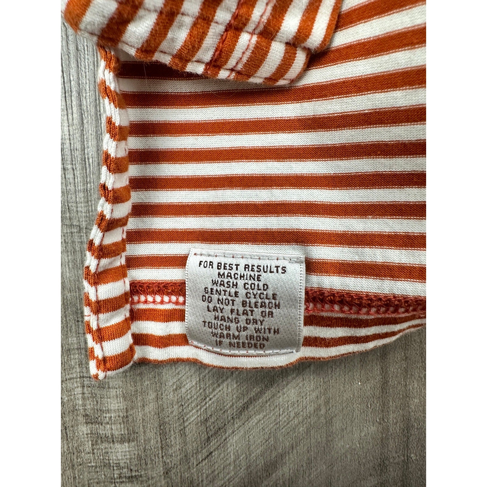 Peter Millar Texas Longhorns Striped Cotton Golf Polo in Burnt Orange, White — Size XL // Preowned