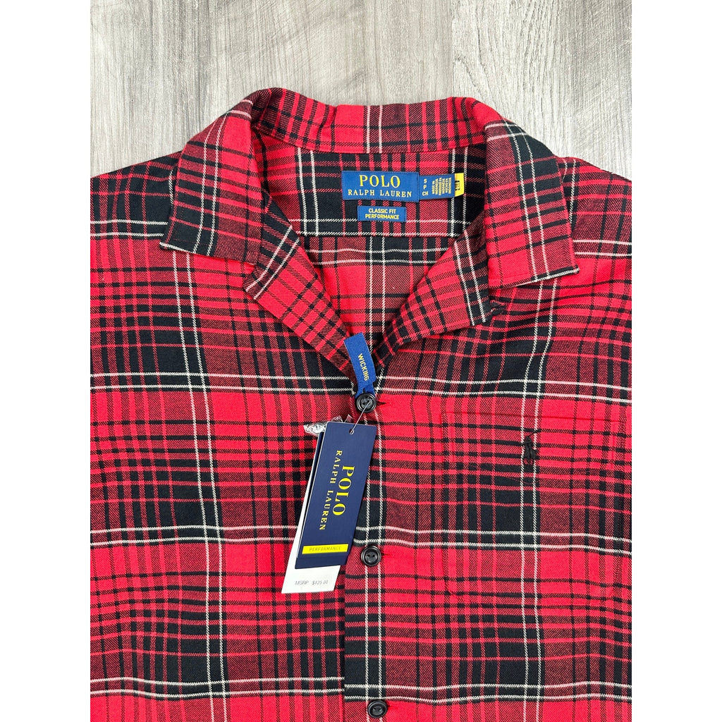 Polo Ralph Lauren Brushed Classic Fit Performance Plaid Long Sleeve Button Down Camp Shirt — Size Small