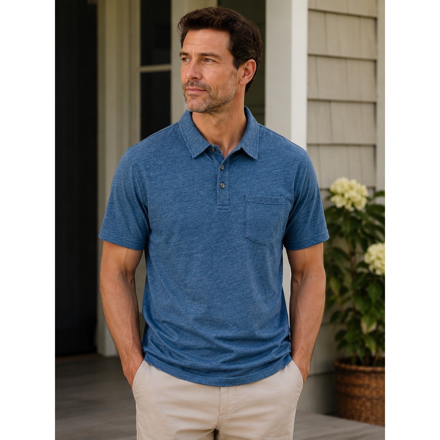 Fair Harbor Atlantic Polo in Dark Denim — Size 2XL