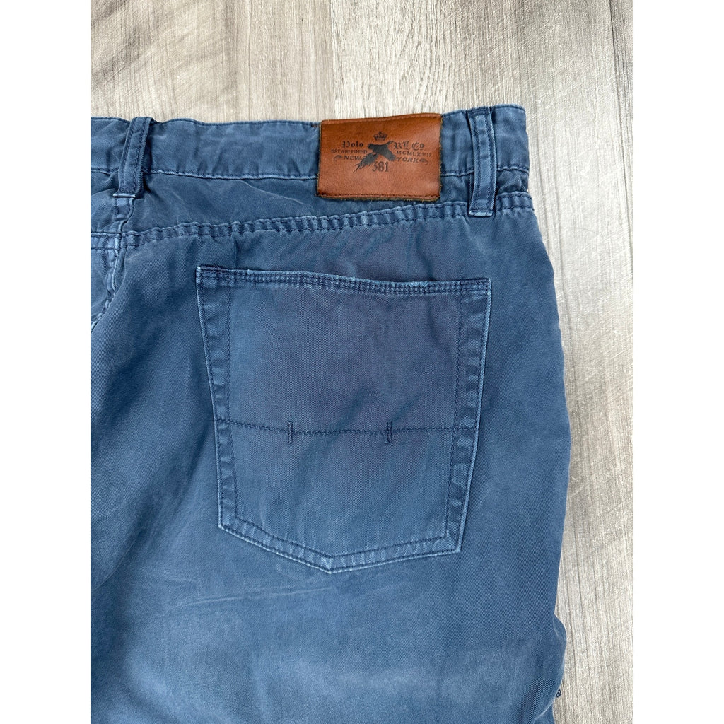Polo Ralph Lauren Vintage Flying Pheasant Motif Embroidered Pocket Chino Pants in Navy — Size 36x32 // Preowned