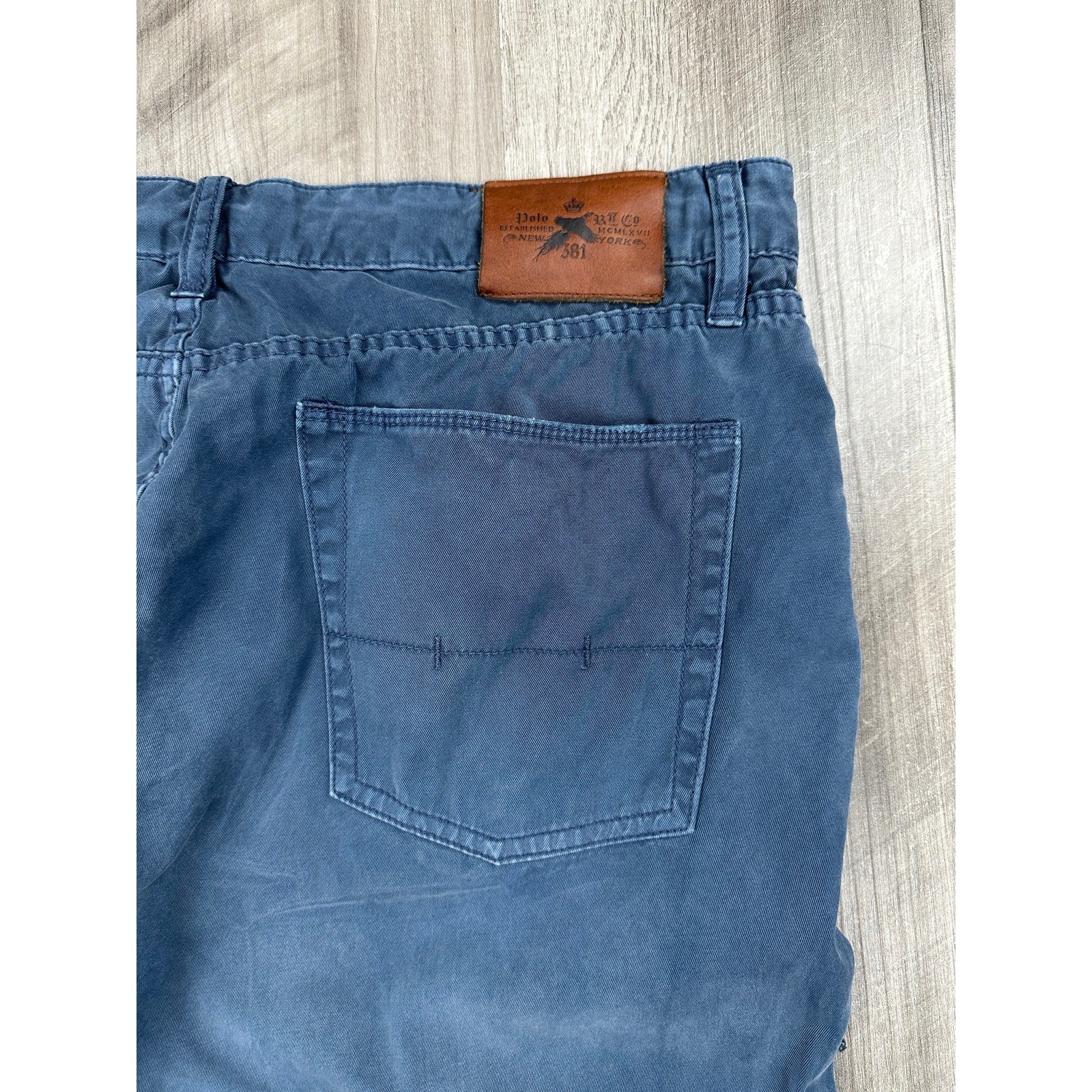 Polo Ralph Lauren Vintage Flying Pheasant Motif Embroidered Pocket Chino Pants in Navy — Size 36x32 // Preowned