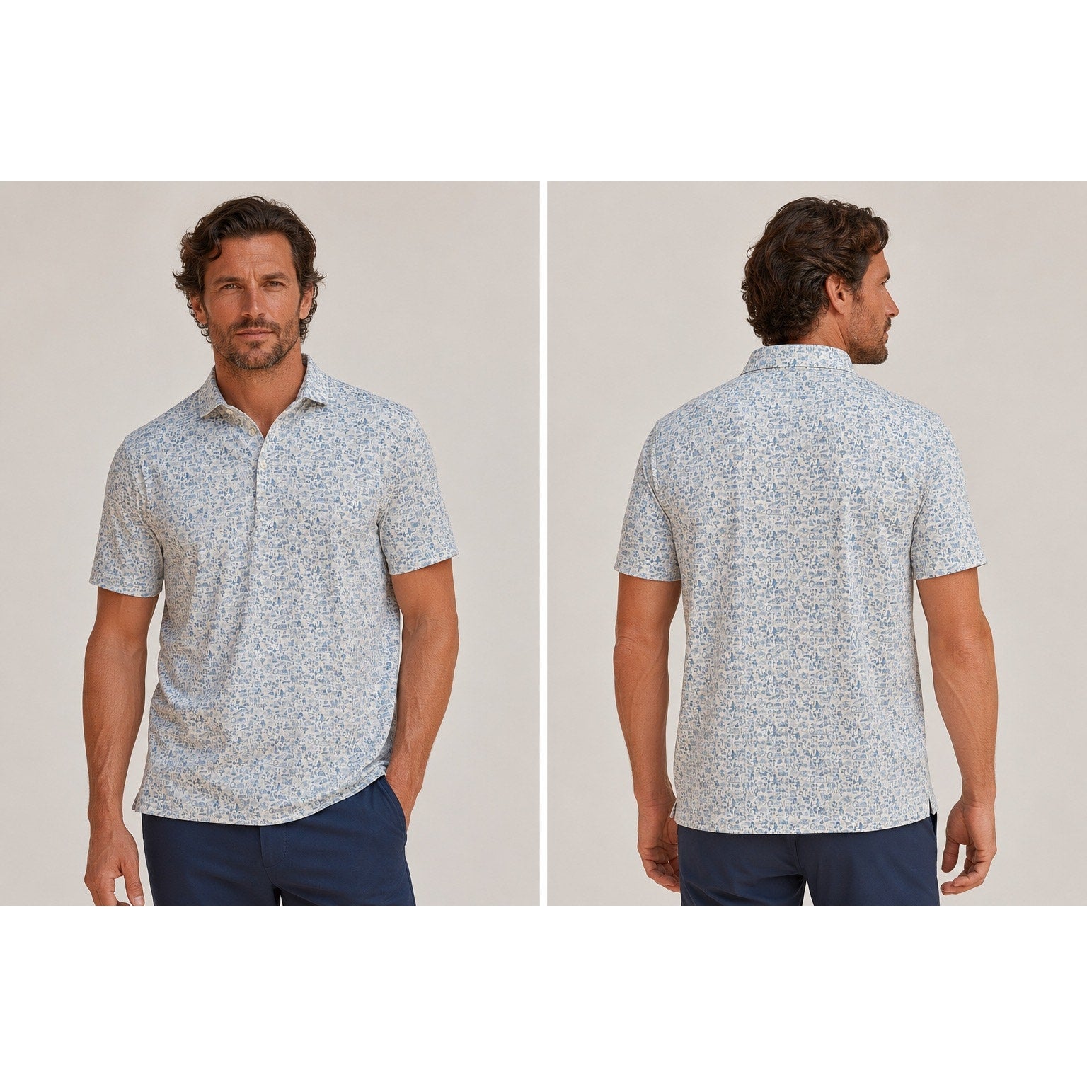 Johnnie-O 20 Years of Johnnie-O Performance Jersey Golf Polo in Palisades Blue — Size 3XL