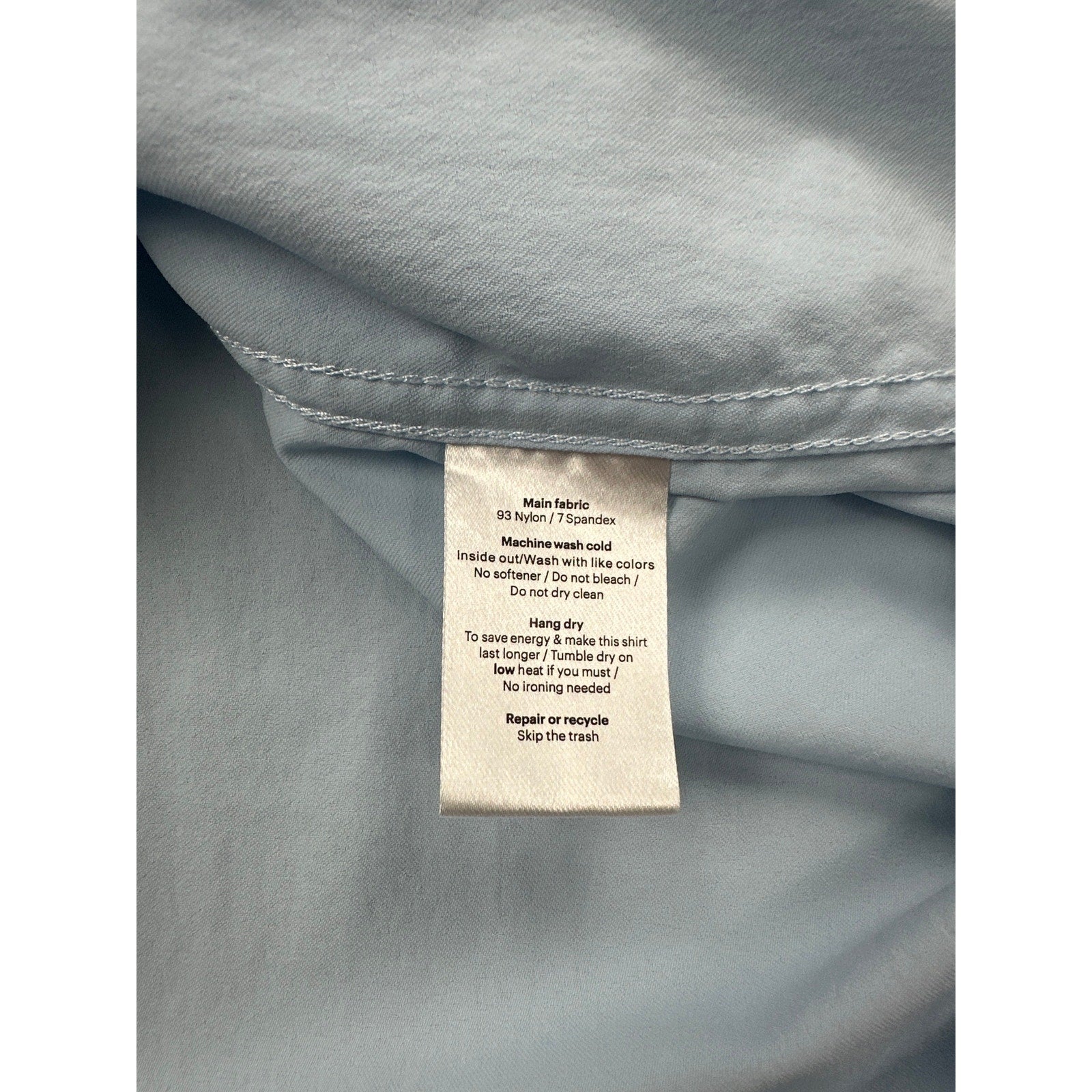 Poncho Regular Fit Western Performance Short Sleeve Pearl Snap Button Down in Light Blue — Size Large // Preowned