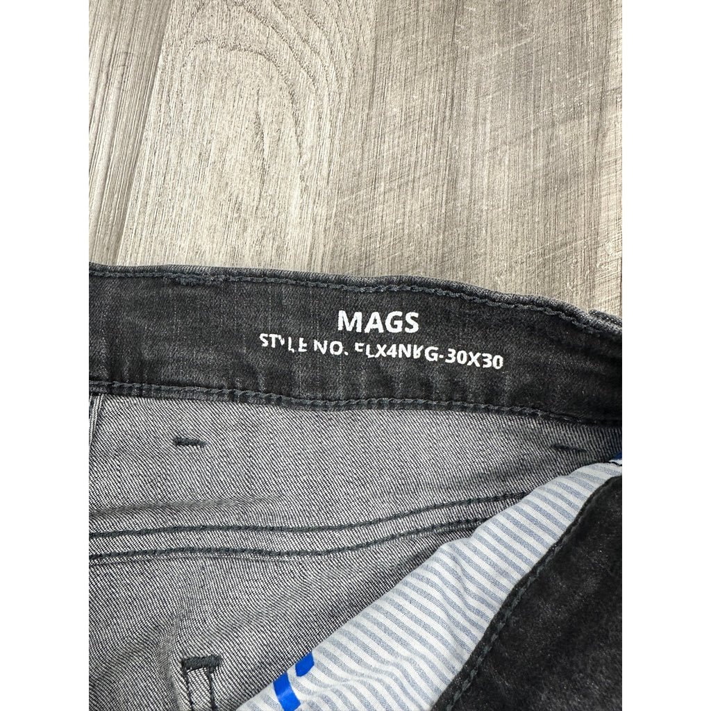 Mugsy Mags Modern Slim Straight Stretch Jean in Washed Black — Size 30x30 // Preowned