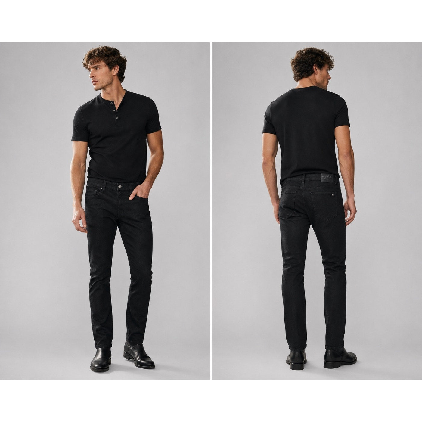 Buffalo David Bitton Ash Slim Stretch Jean in Black Rinse — Size 30x30