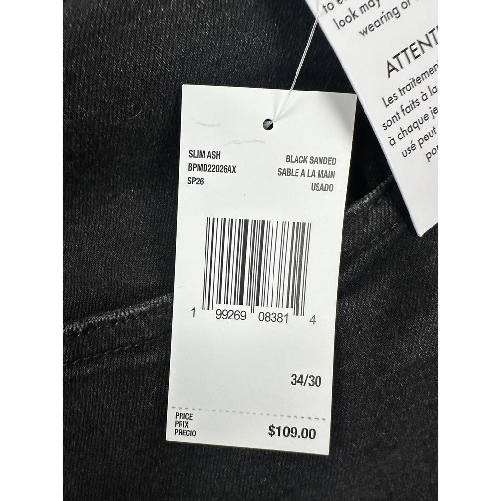 Buffalo David Bitton Ash Slim Stretch Jean in Black Sanded — Size 34x30