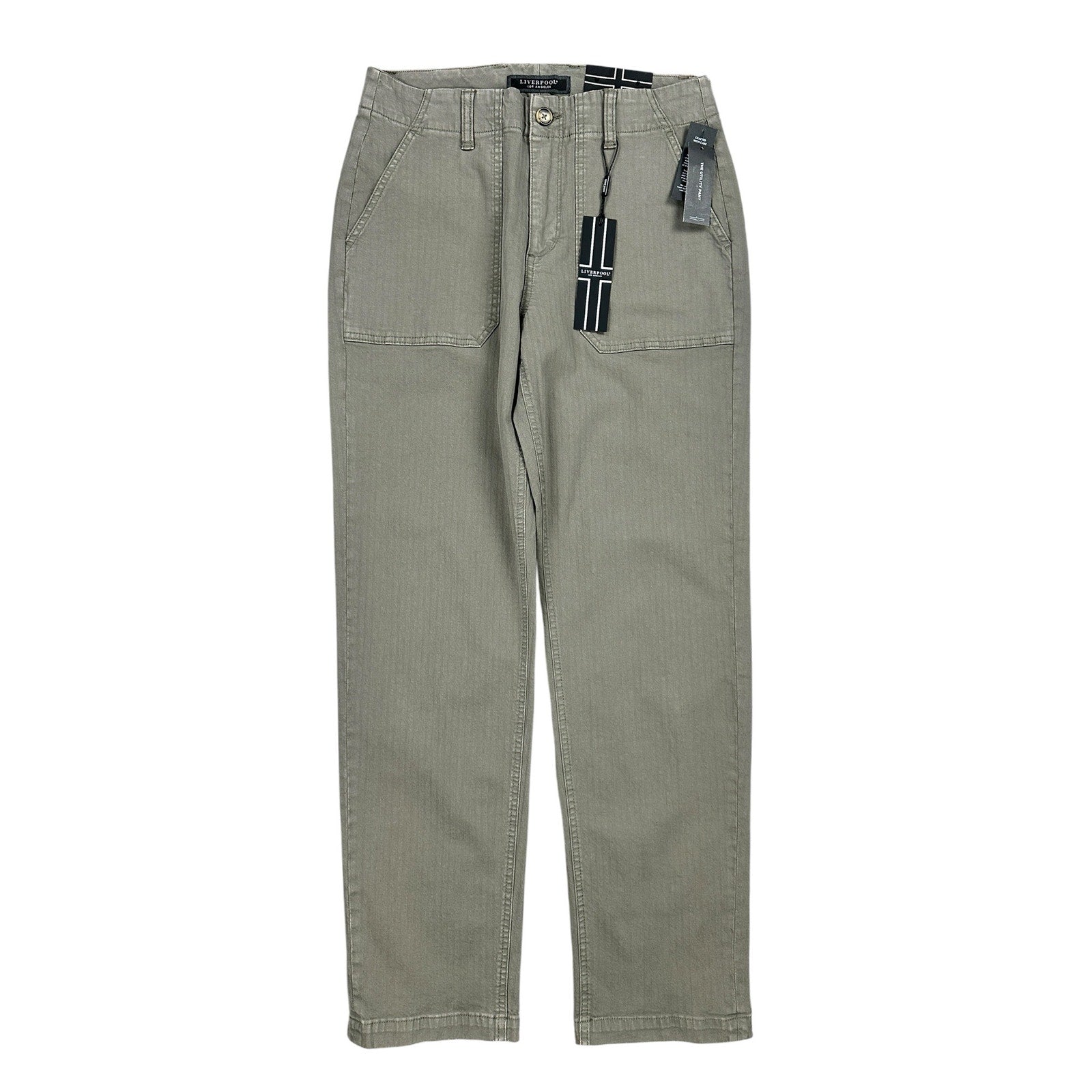 Liverpool Los Angeles The Utility Pant in Pewter Green — Size 31x32
