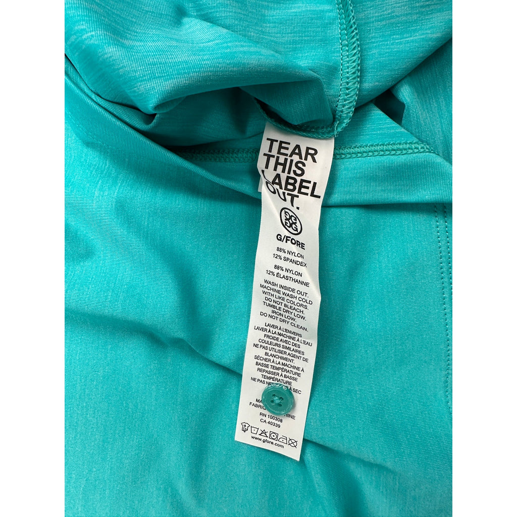 G/FORE Melange Ice Nylon Long Sleeve Polo in Siren Melange — Size 2XL