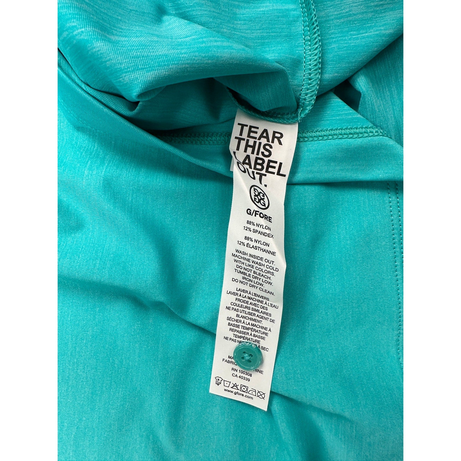 G/FORE Melange Ice Nylon Long Sleeve Polo in Siren Melange — Size 2XL
