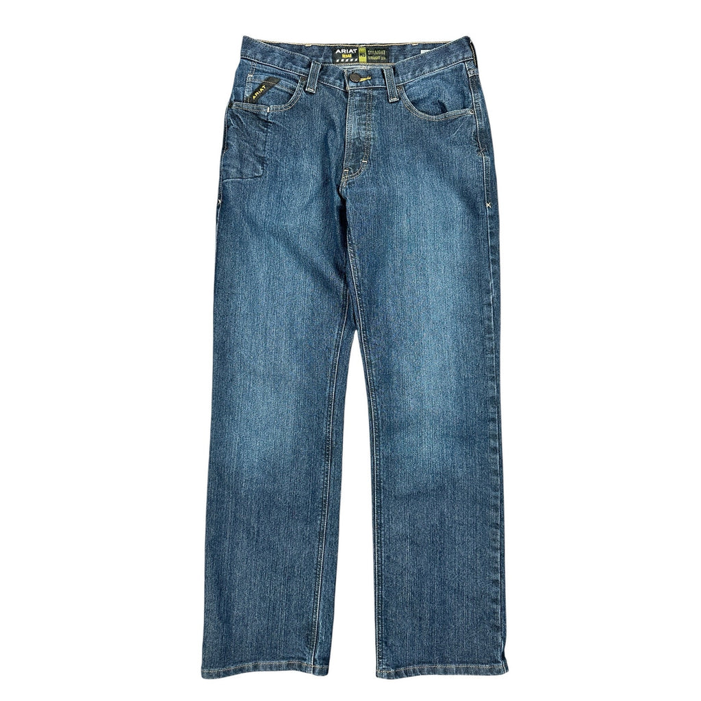 Ariat Rebar M5 Durastretch Stacked Straight Jeans in Blackstone Blue — Size 32x34 // Preowned