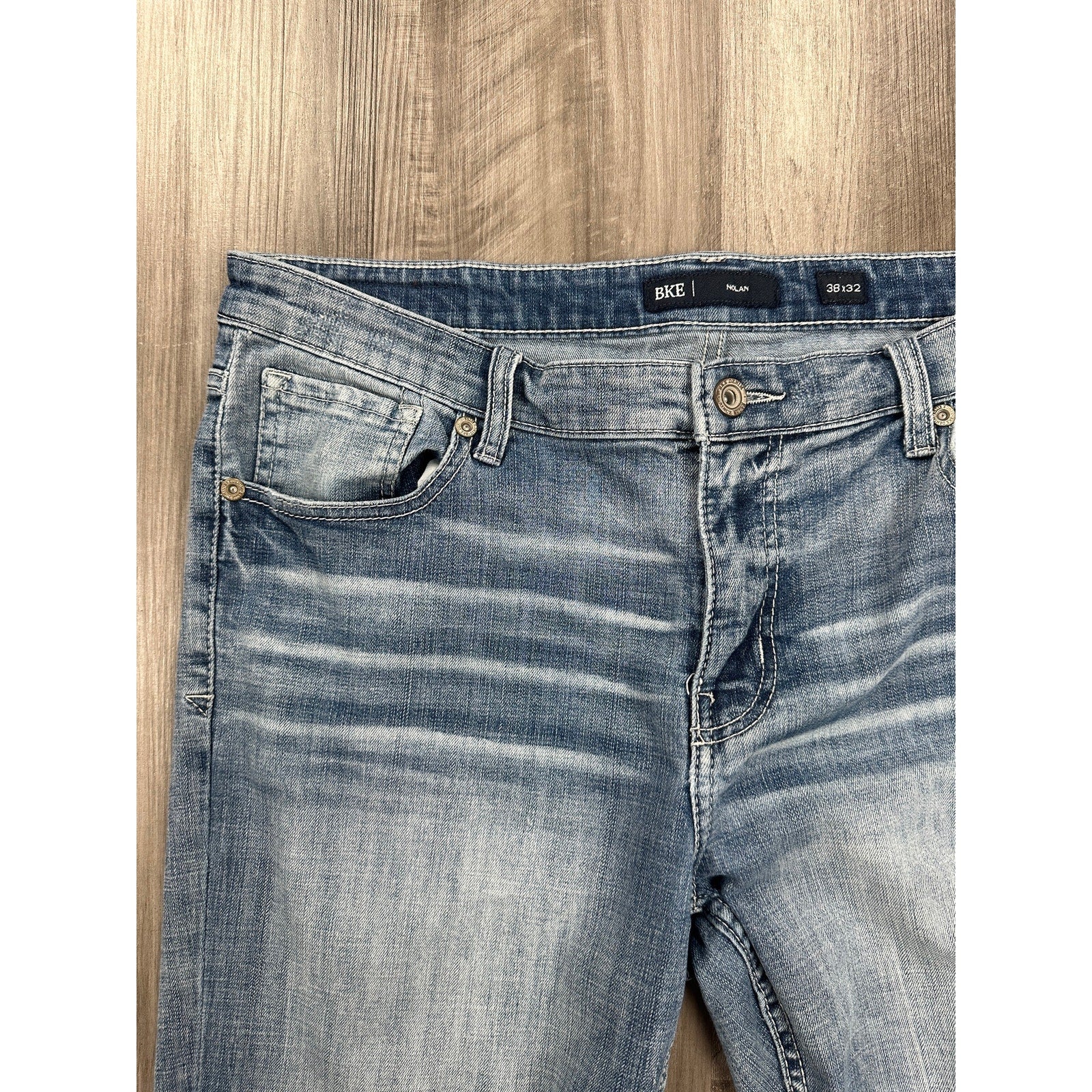 BKE Nolan Straight Leg Stretch Jean in Blue — Size 38x32 // Preowned