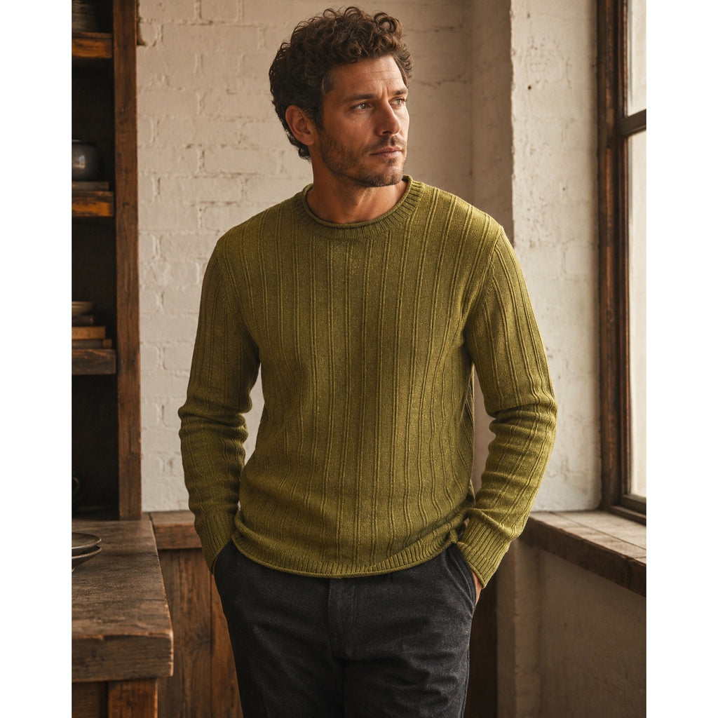 Todd Snyder Textured Mini Cable Crewneck Sweater in Lemongrass — Size Large