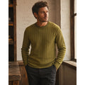Todd Snyder Textured Mini Cable Crewneck Sweater in Lemongrass — Size Large