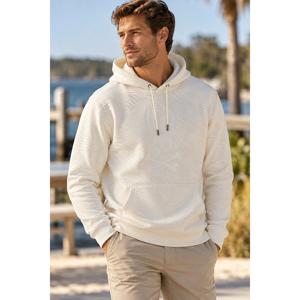 Psycho Bunny Kendrick Textured Pullover Hoodie — Size Large