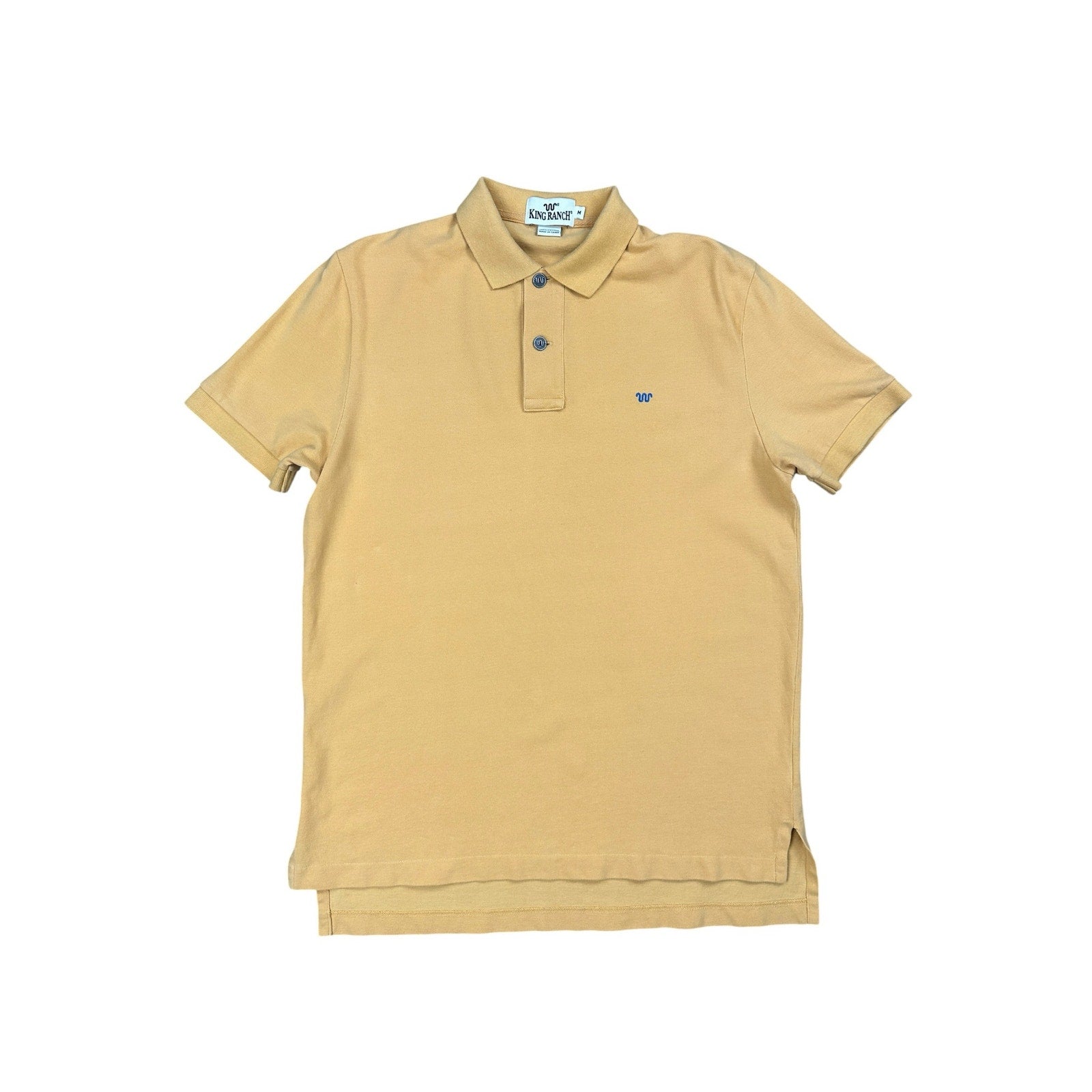 King Ranch Mesh Knit Western Button Polo in Yellow — Size Medium // Preowned